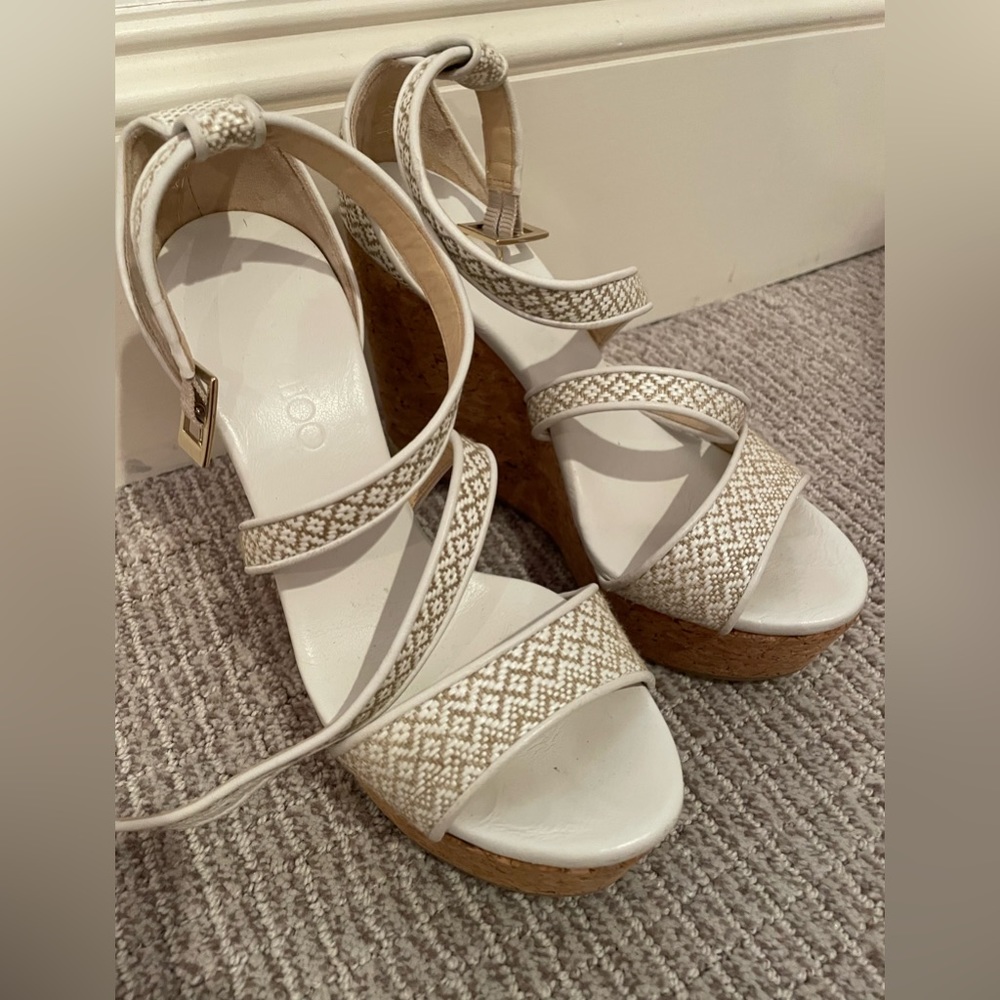 Jimmy Choo white summer wedge size 37